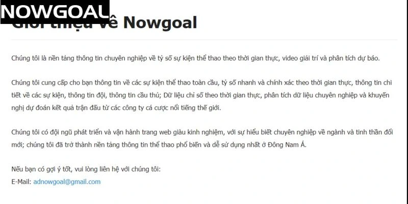 Nowgoal lấy dữ liệu từ các công ty thống kê thể thao hàng đầu Nowgoal lấy dữ liệu từ các công ty thống kê thể thao hàng đầu