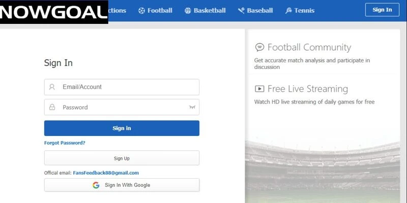 Đăng ký tài khoản bằng email bạn hay sử dụng để nhận thông báo quan trọng từ Nowgoal Đăng ký tài khoản bằng email bạn hay sử dụng để nhận thông báo quan trọng từ Nowgoal